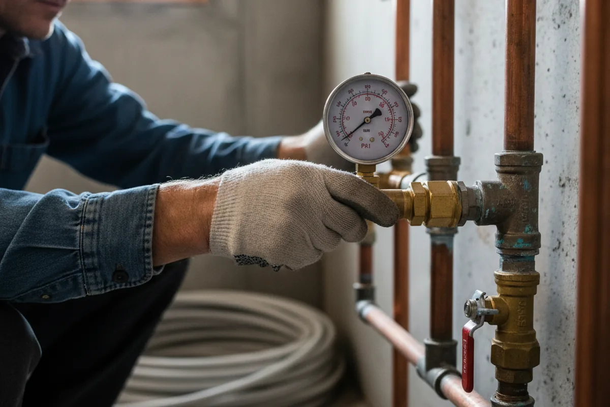 Pressure testing a repaired line during Water Line Repair in Toutle